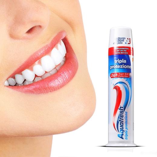 AQUAFRESH 直立按压式三色清洁牙膏JPY带授权招加盟代理 商品图0