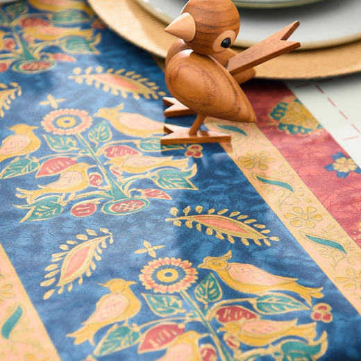 飞鸟与花美式复古茶几巾 商品图3