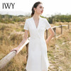 IWY/气质白色短袖连衣裙女高端职业装双排扣商务正装显瘦通勤西装套裙Q12096+YD-096 商品缩略图1