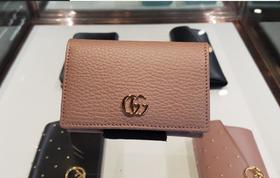 奥莱Gucci GG Mamon皮革卡夹（Nude Beige）474748 CAO0G 5729JPY带授权招加盟代理