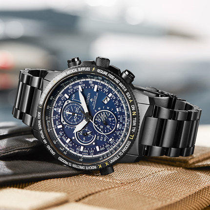 西铁城日本正品舒博钛™覆DLC光动能万年历 电波男表AT8195-85L 商品图4