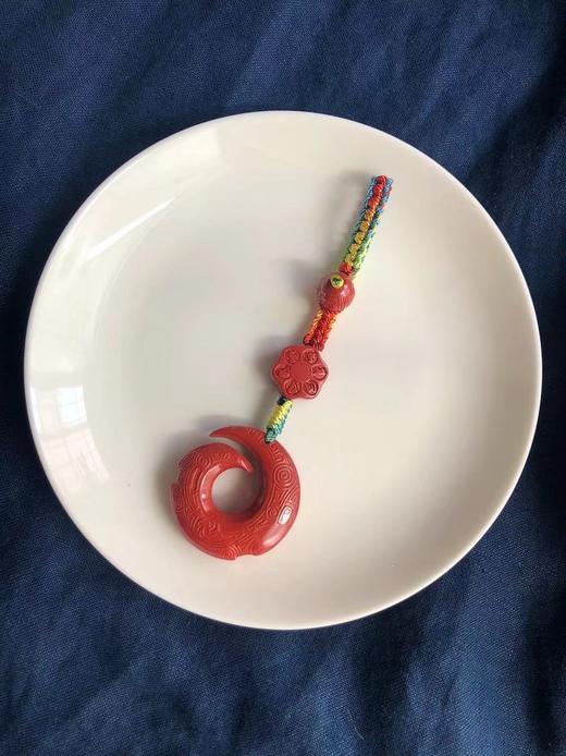 帝王砂仿古型博古纹手编彩绳钥匙坠 饰品美物 商品图3