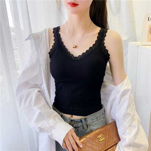 卡卡爆款大U外穿内搭打底文胸抹胸内衣轻奢蕾丝内衣女士吊带 商品图1