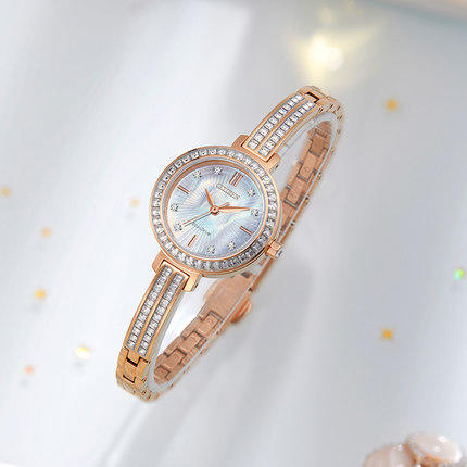 西铁城日本官方正品复古纤巧璀璨水晶贝母表盘光动能女表EM0863-53D 商品图1