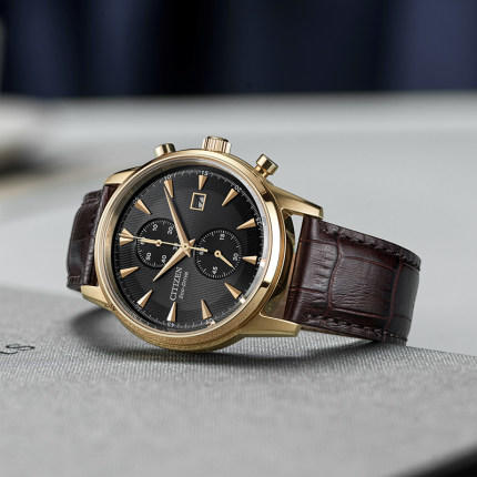 西铁城日本官方正品休闲商务计时日历皮带光动能男表CA7008-11E 商品图4