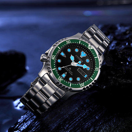 西铁城日本官方正品潮流酷绿200米深度潜水机械男表NY0084-89E 商品图3