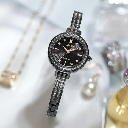 西铁城日本官方正品复古纤巧璀璨水晶贝母表盘光动能女表EM0863-53D 商品图4