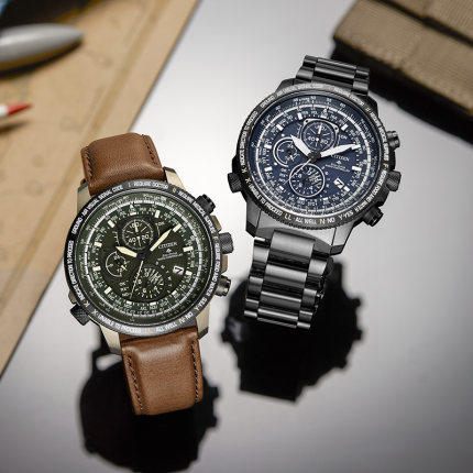 西铁城日本正品舒博钛™镀金色间DLC 小牛皮光动能万年历电波男表AT8194-11X 商品图1