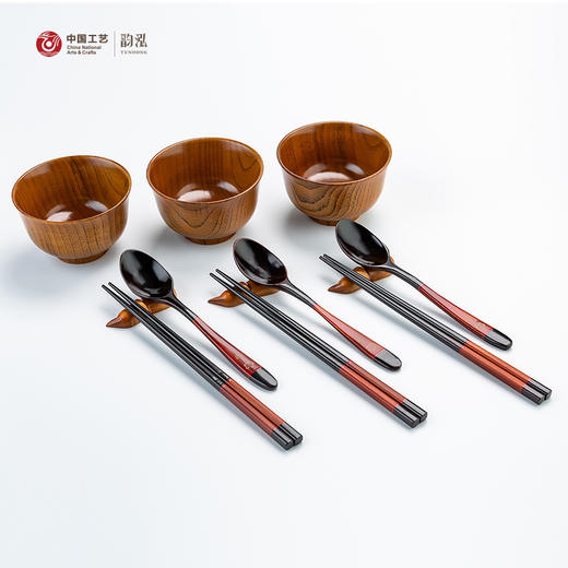 三口之家碗勺筷子礼盒套装家用送礼9027 商品图3