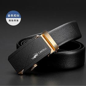 CARTELO/卡帝乐鳄鱼 KA222 头层牛皮 男士皮带 卡扣 金色JPY带授权招加盟代理