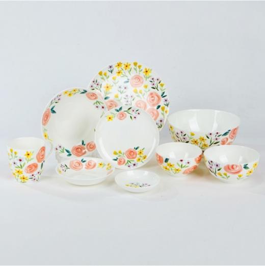[现代住宅] 新款  可爱的玫瑰花图案餐具 花卉印花盘子JPY带授权招加盟代理 商品图0