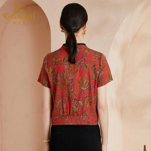 乔万尼真丝衬衫女新款高端气质垂感飘带EI2C727 商品图3