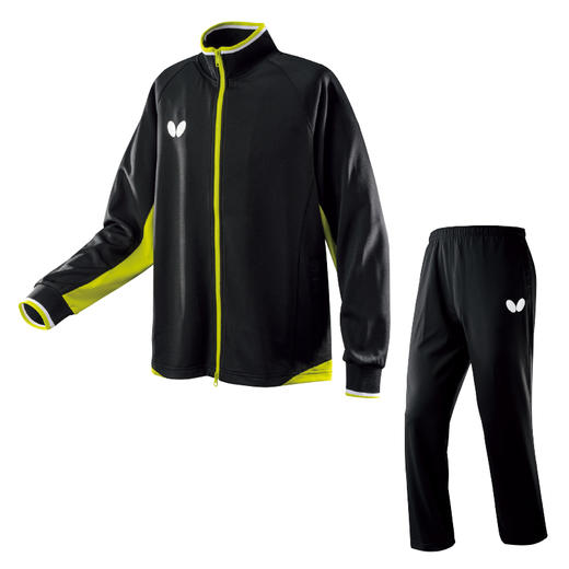 Butterfly蝴蝶乒乓球服WSW430-0204比赛套服运动长袖套服（外套+长裤） 黑/荧光绿色吉村真晴同款！ 商品图0