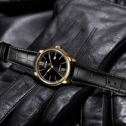 西铁城日本官方正品休闲皮带机械表学生潮流男士手表NJ0133-12E 商品图5