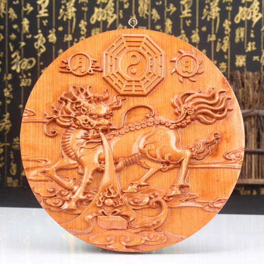 桃木立体本色麒麟摆件 商品图2