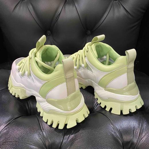 LFGJ 3719 真皮网纱系带时尚厚底运动鞋老爹鞋潮 商品图3