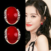 JU-AX20112新款耳环个性弧形红色耳钉女韩国超仙复古合金耳饰 商品缩略图0