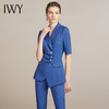 IWY/短袖高端时尚总裁蓝色西装套装气质洋气设计感商务套裤正装212043C1+P1 商品缩略图0
