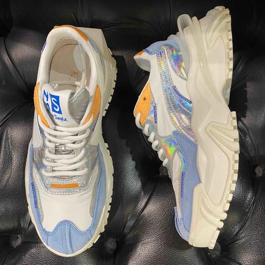 LFGJ 6807 糖果彩色老爹鞋厚底贝壳头真皮单鞋潮 商品图5