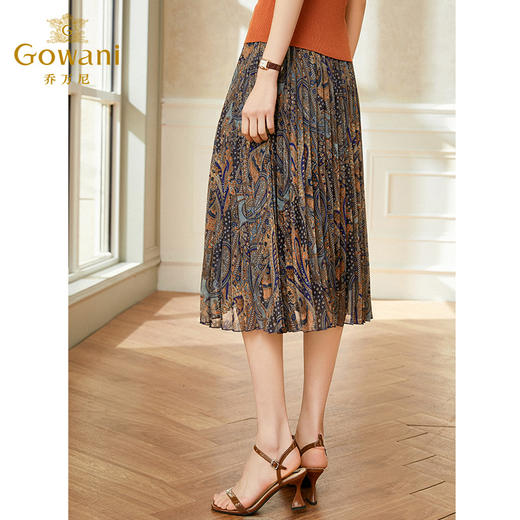 乔万尼半身裙女夏碎花高腰a裙春款百褶裙EI2D791 商品图3