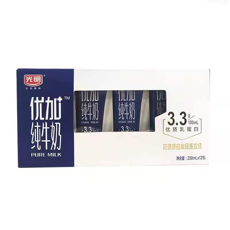 光明优加纯牛奶250ml*12盒