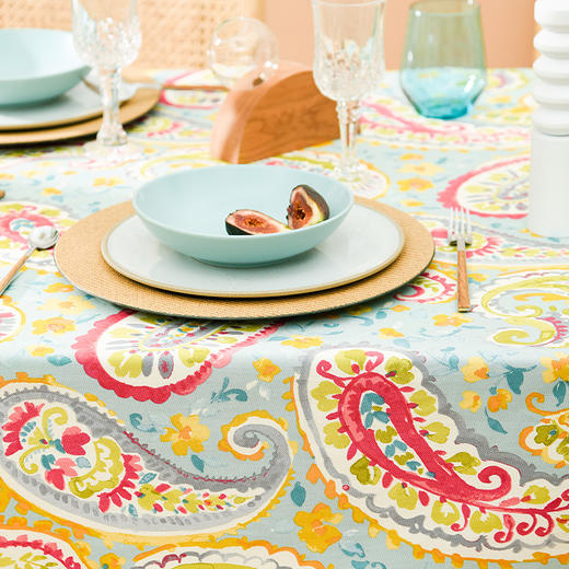 蓝粉火腿纹美式田园法式桌布 商品图4