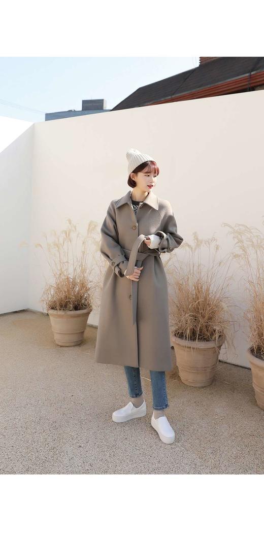 PLAYSPOP 腰带套装羊毛混纺单纽扣腰带长外套JPY带授权招加盟代理 商品图0