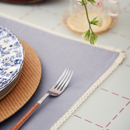 亚麻蕾丝西餐餐垫正方形餐垫口布 商品图1