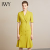 IWY/高端时尚芥末黄中袖连衣裙欧美女装西装领修身气质名媛裙212035Q1 商品缩略图0