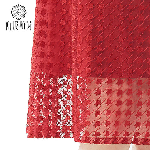 [伯妮斯茵】3S5577--曙红色连衣裙--《秋装时尚系列》 商品图5