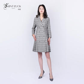 SAINT L’UCK/圣媛女装 青春优雅环保亚麻格纹西服裙SA320L51