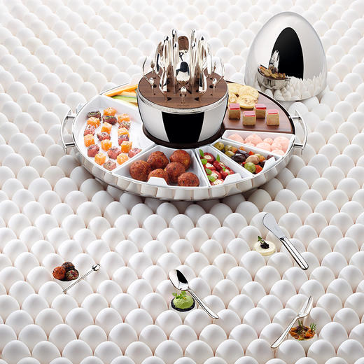 CHRISTOFLE 昆庭 MOOD Party 心境蛋聚会西餐餐具小食盘套装 商品图2