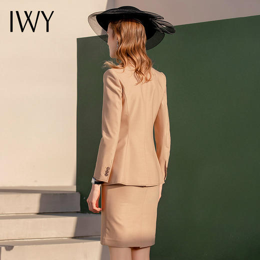 IWY/英伦风双排扣卡其色西装套装女时尚正装OL职业装套裙气质工服C1128+S982 商品图3