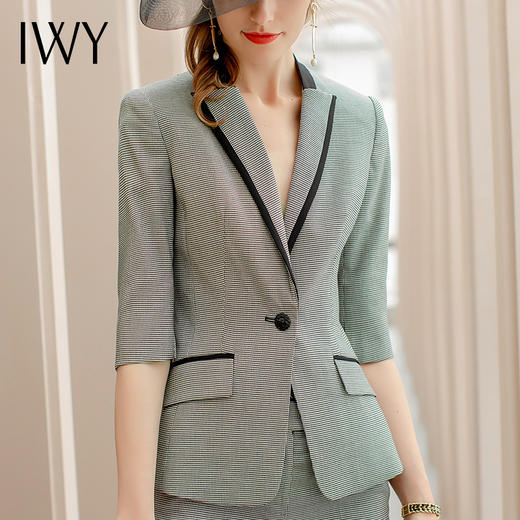 IWY/七分袖套装女高级灰色商务西装干练时尚气质职业装OL工作服C1134+P433 商品图4