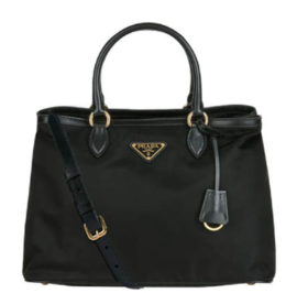 奥莱[PRADA单肩包1BA579 NERO TESSUTO + SOFT CALF（TRA）JPY带授权招加盟代理