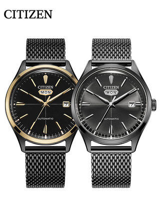 西铁城官方正品日期显示钢带防水复古简约机械男手表NH8396-82E 商品图1