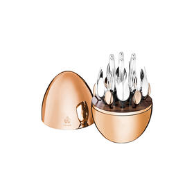 CHRISTOFLE 昆庭 MOOD 心境蛋系列 镀银玫瑰金24件西餐餐具套装 