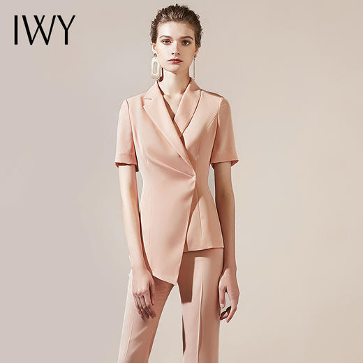 IWY/高级感西装套装女职业装气质女神范正装面试西服工装短袖工作服OL212007C1+P3 商品图3