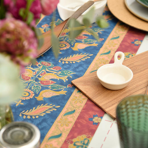 飞鸟与花美式复古茶几巾 商品图2