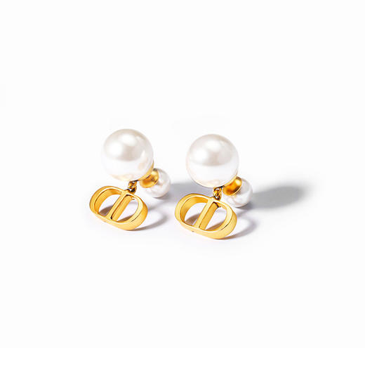 JU-D9876复古耳钉耳坠2021年新款潮法式网红女气质耳环双面大小珍珠耳饰女 商品图2