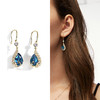 JU-B653创意水滴形韩国气质时尚小清新铜耳钩蓝色水晶珍珠时尚耳环女新款 商品缩略图0