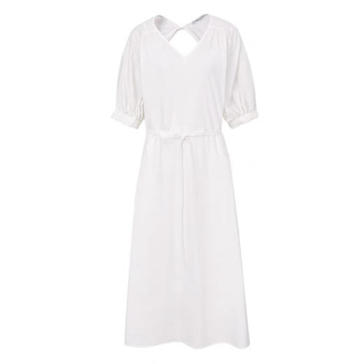 ME&CITY英伦风纯色收腰宽松气质连衣裙 商品图0