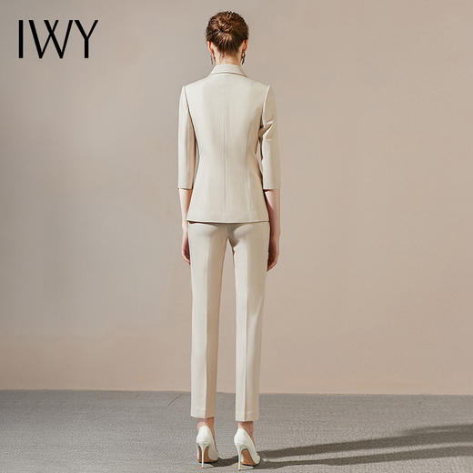 IWY/米白西装套装女气质职业装高级工服装洋气白领时尚ol正装C10408-W+P10407-W 商品图3