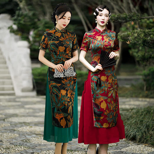 GSJ-518复古中国风改良奥黛旗袍 商品图0