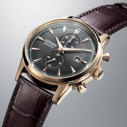 西铁城日本官方正品休闲商务计时日历皮带光动能男表CA7008-11E 商品图3