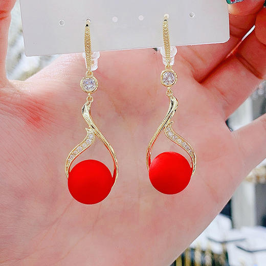 JU-D0816韩国东大门新款耳环女法式长款港风珍珠耳坠优雅气质显瘦脸耳饰品 商品图1