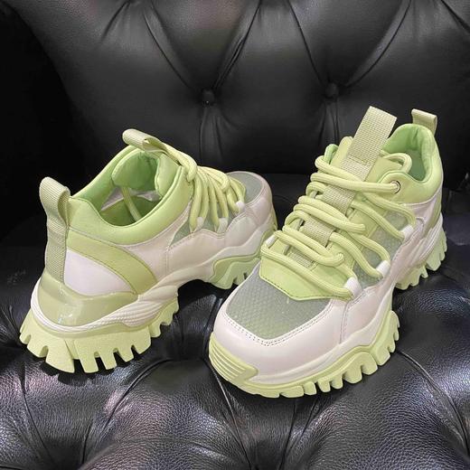 LFGJ 3719 真皮网纱系带时尚厚底运动鞋老爹鞋潮 商品图2