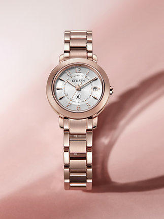 西铁城日本正品舒博钛™镀樱花粉色 光动能万年历多局电波女表ES9444-50B 商品图4