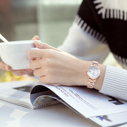 西铁城日本官方正品舒博钛镀樱花粉金色光动能多局电波女表EC1162-59A 商品图3