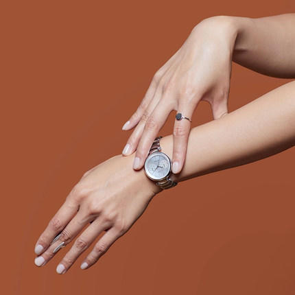 西铁城日本官方正品潮流时尚不锈钢镀玫瑰金色光动能女表FD1103-89Y 商品图1